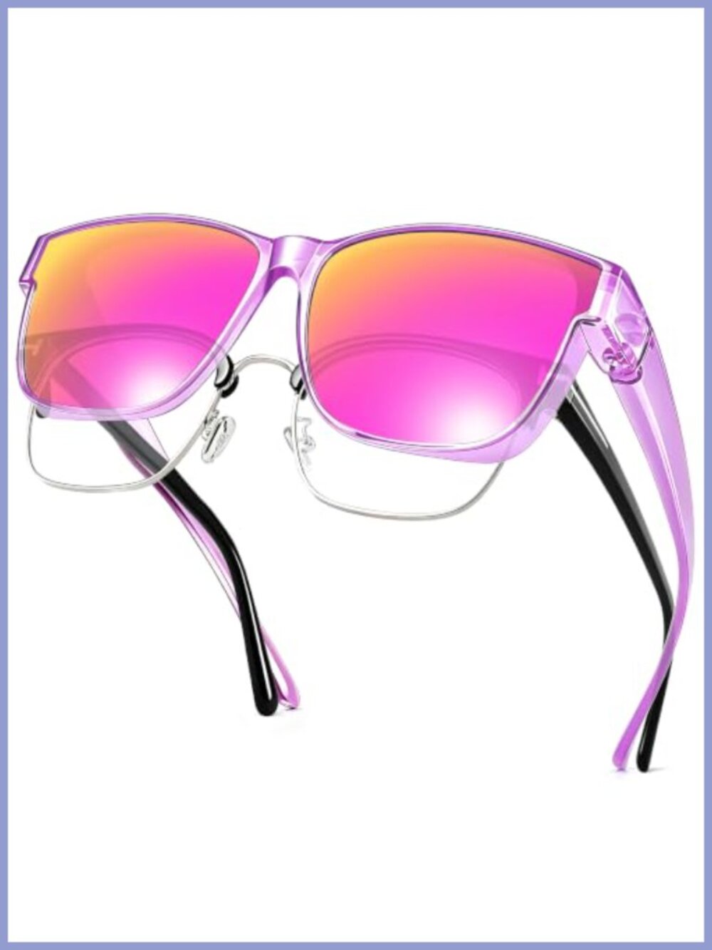 Polarized Fit Over Glasses Sunglasses UV400 Square TR90 Unisex